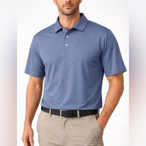 Henry Dean Men’s Blue Performance Polo Shirt XL Stretch Short Sleeve(A420)